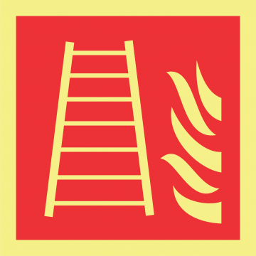 Brannstige - brannskilt med symbol